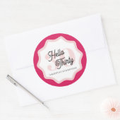 Hallo Dertig Curvy Groovy 30ste verjaardag Ronde Sticker (Envelop)