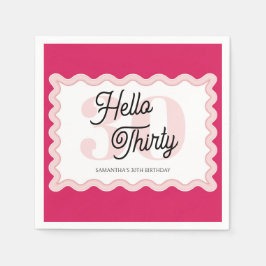 Hallo Dertig Curvy Groovy 30ste verjaardag Servet