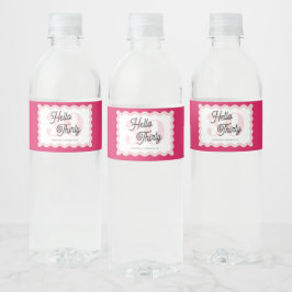 Hallo Dertig Curvy Groovy 30ste verjaardag Waterfles Etiket