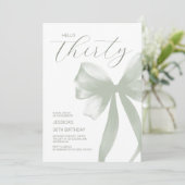 Hallo Dertig Elegante Groene Boog 30ste Verjaardag Kaart (Staand voorkant)