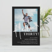 Hallo DERTIG! Minimaal 30e verjaardagsfeestje Kaart (Staand voorkant)