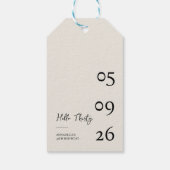 Hallo Dertig Minimal Modern 30ste Verjaardag Cadeaulabel (Achterkant)