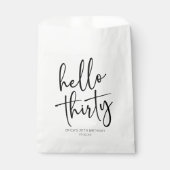 Hallo Dertig minimalistisch 30e verjaardagsfeestje Bedankzakje (Voorkant)