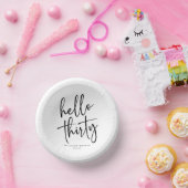 Hallo Dertig minimalistisch 30e verjaardagsfeestje Papieren Kommen (Feest)