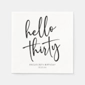 Hallo Dertig minimalistisch 30e verjaardagsfeestje Servet (Voorkant)