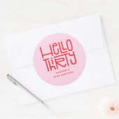 HALLO DERTIG Moderne 30e verjaardag Ronde Sticker (Envelop)