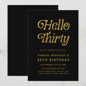 Hallo Dertig moderne retro 30e verjaardag Kaart (Voorkant / Achterkant)