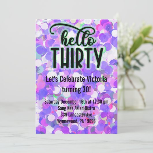 Hallo Dertig - Paars Kaart (Staand voorkant)