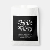 Hallo Dertig Retro 30e verjaardag Bedankzakje (Voorkant)