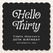 Hallo Dertig Retro 30e verjaardag Kartonnen Onderzetters (Voorkant)