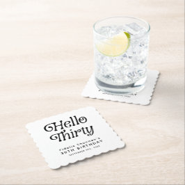 Hallo Dertig Retro 30e verjaardag Kartonnen Onderzetters