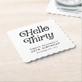 Hallo Dertig Retro 30e verjaardag Kartonnen Onderzetters (Gebogen)