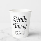 Hallo Dertig Retro 30e verjaardag Papieren Bekers (Voorkant)