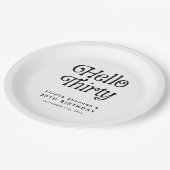 Hallo Dertig Retro 30e Verjaardag Welkom Papieren Bordje (Gekanteld)