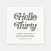 Hallo Dertig Retro 30e Verjaardag Welkom Servet (Voorkant)