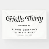 Hallo Dertig Retro 30e Verjaardag Welkom Spandoek (Horizontaal)