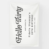 Hallo Dertig Retro 30e Verjaardag Welkom Spandoek (Verticaal)