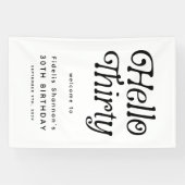 Hallo Dertig Retro 30e Verjaardag Welkom Spandoek (Horizontaal)