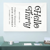 Hallo Dertig Retro 30e Verjaardag Welkom Spandoek (Beurs)