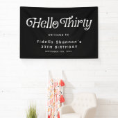 Hallo Dertig Retro 30e Verjaardag Welkom Spandoek (Insitu)