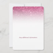 Hallo Dertig Roze Glitter 30e verjaardag Uitnodigi Kaart (Achterkant)