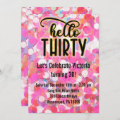 Hallo Dertig - roze Kaart (Voorkant / Achterkant)