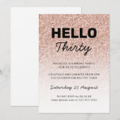 Hallo Dertig Roze Rose Goud 30e Elke Leeftijd Verj Kaart (Voorkant / Achterkant)
