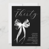 Hallo Dertig strik zwart en wit30e verjaardag Kaart (Voorkant)