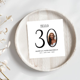 Hallo Dertig zwart-wit foto 30e verjaardag Servet