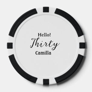 Hallo dertigste verjaardag naam eenvoudig minimaal poker chips