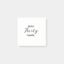 Hallo dertigste verjaardag naam eenvoudig minimaal post-it® notes