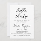 Hallo Dertigste verjaardagsfeestje 30 jaar oud Kaart (Voorkant)