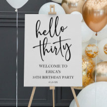 Hallo Dertigste Verjaardagsfeestje Welkomstbord