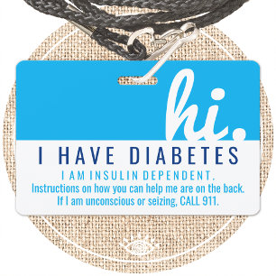 hallo diabetes noodsituatie id pvc badge