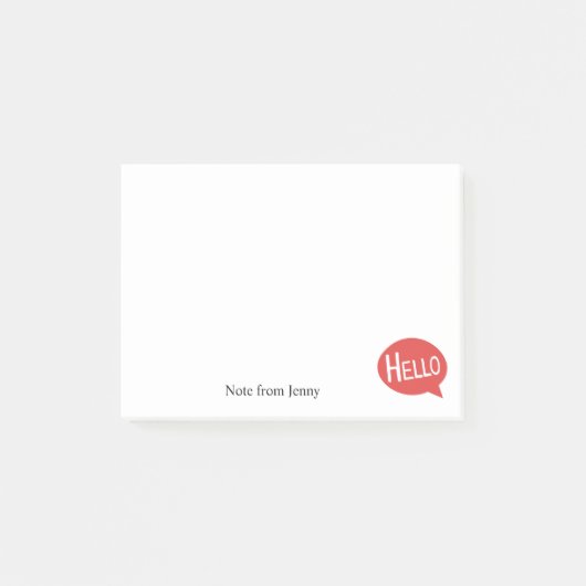 Hallo die de Rode Naam van de Tekst van de Douane Post-it® Notes (Voorkant)