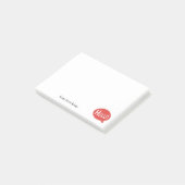 Hallo die de Rode Naam van de Tekst van de Douane Post-it® Notes (Schuin)
