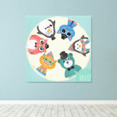 hallo! Dierenvriendelijke cirkel Canvas Afdruk (Insitu (Houten vloer))