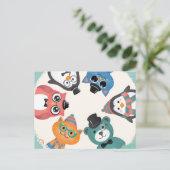 hallo! Dierenvrienden Circle Briefkaart (Staand voorkant)