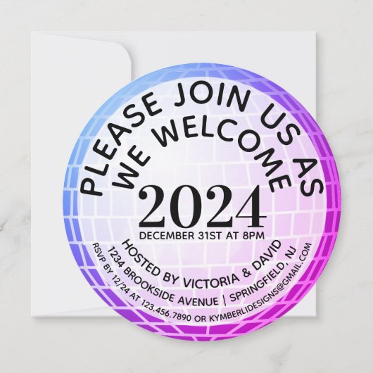 Hallo Disco Ball Kaart (Achterkant)