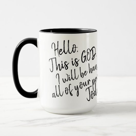 'Hallo, dit is God.' Cadeau voor devotionele momen Mok (Links)