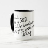 'Hallo, dit is God.' Cadeau voor devotionele momen Mok (Voorkant links)