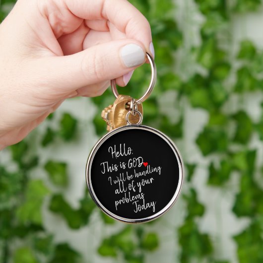 'Hallo, dit is God.' Eenvoudig Krachtig Geloofscad Sleutelhanger (Hand)