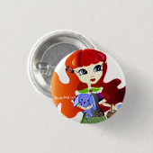 hallo Dollies: Fira en Bluebunny Headshot Ronde Button 3,2 Cm (Voorkant /achterkant)
