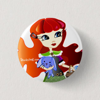 hallo Dollies: Fira en Bluebunny Headshot Ronde Button 3,2 Cm