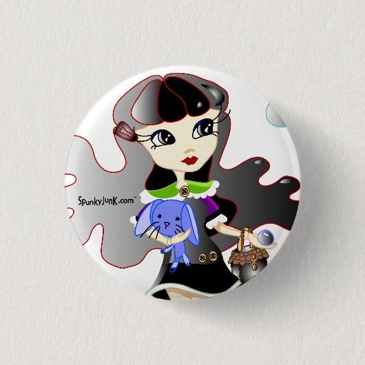hallo Dollies: Fira en Bluebunny Headshot Ronde Button 3,2 Cm (Voorkant)
