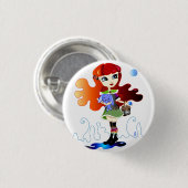 hallo Dollies: Fira en Bluebunny Ronde Button 3,2 Cm (Voorkant /achterkant)