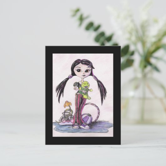 hallo Dollies: Leela the Pouty Girl Briefkaart (Staand voorkant)