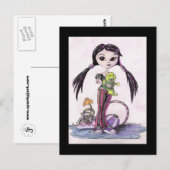 hallo Dollies: Leela the Pouty Girl Briefkaart (Voorkant / Achterkant)