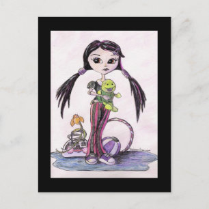 hallo Dollies: Leela the Pouty Girl Briefkaart