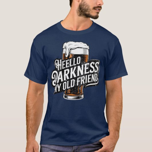 Hallo donker mijn oude vriend leeftijd bier stout  t-shirt (Voorkant)
